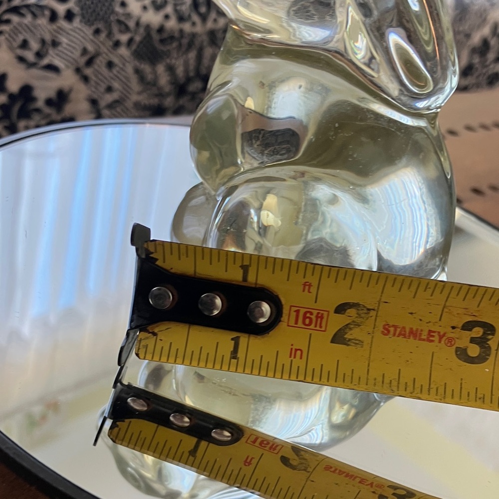 Vintage CLEAR GRAY SMOKEY COLOR Glass Rabbit Figurine (BOWL NOT INCLUDED) - Picture 13 of 13